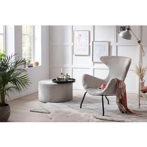 SalesFever Relax fauteuil | hoes structuurstof grijs | frame metaal zwart | B 78 x D 77 x H 96 cm - grijs Textiel 395592