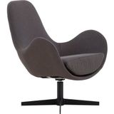 SalesFever Gestoffeerde fauteuil | met draaifunctie | bekleding textiel | metalen frame | B 72 x D 69 x H 85 cm | donkergrijs-zwart - grijs Textiel 395646