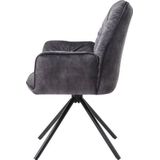 SalesFever Kuipstoel Eetkamerstoel 360° draaiende functie, draaistoel, stoel met armleuningen (1 stuk)