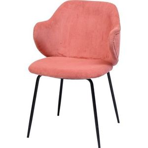 SalesFever Fauteuil | Set van 2 | Stof met structuur | B 54 x D 55 x H 83 cm | Rose - roze Multi-materiaal 395813