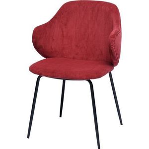 SalesFever Fauteuil | Set van 2 | Stof met structuur | B 54 x D 55 x H 83 cm | Berry - rood Multi-materiaal 395820