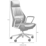 SalesFever Bureaustoel | in hoogte verstelbaar | echt leer | B 63,5 x D 66 x H 117 cm | zwart - zwart Multi-materiaal 396018