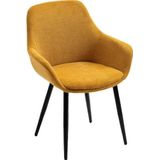 SalesFever Fauteuil | Set van 2 | Structuurstof | B 64 x D 59 x H 86 cm | Geel - geel Multi-materiaal 396049