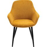 SalesFever Fauteuil | Set van 2 | Structuurstof | B 64 x D 59 x H 86 cm | Geel - geel Multi-materiaal 396049