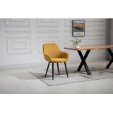 SalesFever Fauteuil | Set van 2 | Structuurstof | B 64 x D 59 x H 86 cm | Geel - geel Multi-materiaal 396049