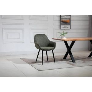 Fauteuil - Groen - Structuurstof - Set van 2