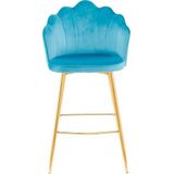 SalesFever Barkruk Shell Design | Set van 2 | Fluweel | B 52 x D 54 x H 100 cm | Blauw - blauw Multi-materiaal 396407