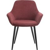 SalesFever fauteuil | set van 2 | corduroy-look | structuurstof (100% polyester) | B 64 x D 59 x H 86 cm | berry - rood Multi-materiaal 396445
