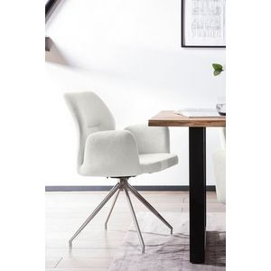 SalesFever fauteuil | 180° draaifunctie | Structuurstof | B 60 x D 62 x H 89 cm | Crème - beige Multi-materiaal 396605