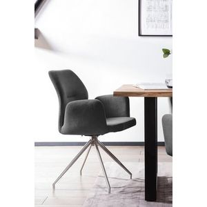 SalesFever fauteuil | 180° draaifunctie | structuurstof | B 60 x D 62 x H 89 cm | donkergrijs - grijs Multi-materiaal 396612