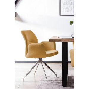 SalesFever fauteuil | 180° draaifunctie | stof met structuur | B 60 x D 62 x H 89 cm | Geel - geel Multi-materiaal 396636