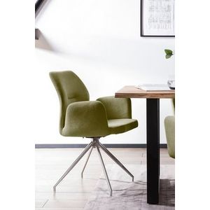 SalesFever fauteuil | 180° draaifunctie | stof met structuur | B 60 x D 62 x H 89 cm | Groen - groen Multi-materiaal 396643