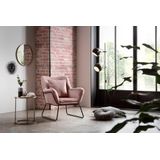 SalesFever Relax Chair | Fluweel | B 68 x D 75 x H 82 cm | Rose - roze Multi-materiaal 396766