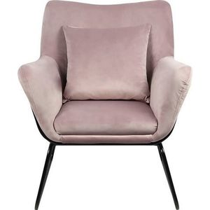 SalesFever Relax Chair | Fluweel | B 68 x D 75 x H 82 cm | Rose - roze Multi-materiaal 396766