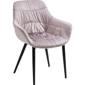 SalesFever Fauteuil | Fluweel (100% Polyester) | B 63 x D 61 x H 81,5 cm | Rose - roze Multi-materiaal 396810