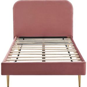 SalesFever Gestoffeerd Bed | Fluweel | B 101,5 x D 214,5 x H 91 cm | Roze - roze Multi-materiaal 396995