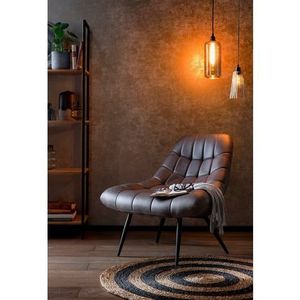 SalesFever Fauteuil XXL | Kunstleer | B 76 x D 85,6 x H 85,6 cm | Donkerbruin - bruin Multi-materiaal 397084