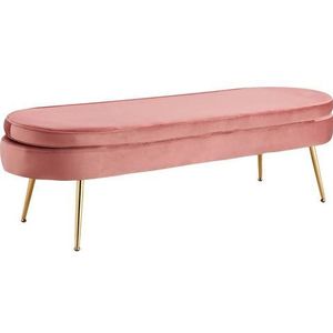 SalesFever Sofa | ovaal | fluweel | B 142 x D 45 x H 41 cm | Roze - roze Multi-materiaal 397282