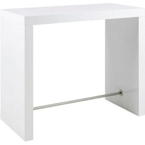 SalesFever bartafel met dwarsbalk | 130 x 60 cm | MDF | B 130 x D 60 x H 105 cm | hoogglans wit - meerkleurig Multi-materiaal 398920