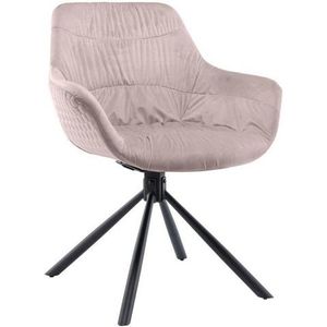SalesFever fauteuil met quilting | 360 graden draaifunctie | bekleding fluweel | metalen frame | B 64 x D 63 x H 82 cm | roos - zwart - meerkleurig Multi-materiaal 399194