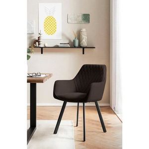 SalesFever fauteuil set van 2 | matte fluwelen bekleding | metalen poten | B 61 x D 68 x H 82 cm | bruin - zwart - meerkleurig Multi-materiaal 372210