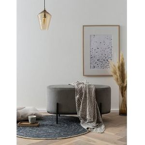 SalesFever Polsterhocker, mit Design-Gestell aus schwarzem Metall
