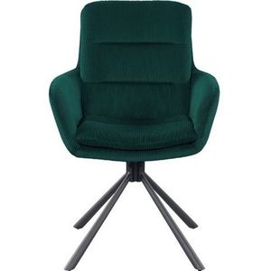 SalesFever fauteuil met 360° draaifunctie | ribfluweelachtige stof | metalen baseball frame | B 60 x D 64 x H 89 cm | groen - zwart - meerkleurig Multi-materiaal 368954