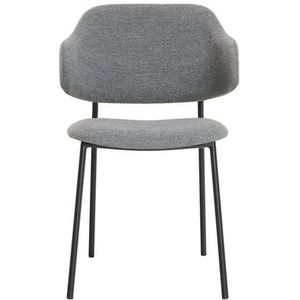 SalesFever Bouclé fauteuil set van 2 | Bouclé stoffen bekleding | metalen stoelpoten | B 54 x D 59 x H 83 cm | donkergrijs - zwart - meerkleurig Multi-materiaal 368626
