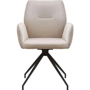 SalesFever fauteuil | 180° draaifunctie | bekleding in structuurstof | metalen frame | B 59 x D 58 x H 88 cm | beige - zwart - meerkleurig Multi-materiaal 368534