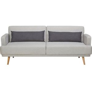 3-Zitsbank - Grijs - Textiel - Met Slaapfunctie