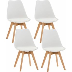 CLP Set van 4 eetkamerstoelen Linares wit - 313058