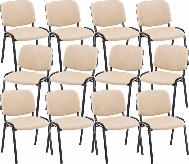 12er Set Besucherstuhl Ken Stoff creme