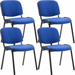 CLP Ken Set van 4 bezoekersstoelen - Stof blauw