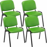 CLP 4-delige set bezoekersstoel Ken Kunstleer groen - 312995