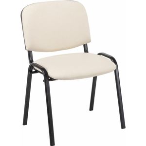 CLP Ken 4-delige set bezoekersstoelen - Kunstleer creme