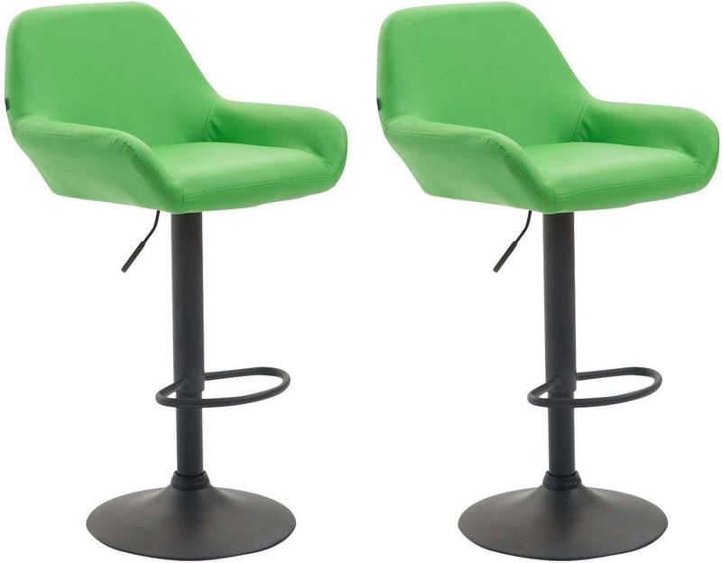 CLP 2er Set Barhocker Braga Kunstleder I Höhenverstellbarer Barstuhl Mit Metallgestell I Thekenhocker Mit Integrierter Fußstütze