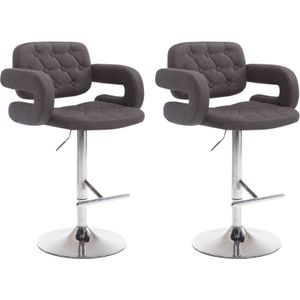 2er Set Barhocker Dublin Stoff dunkelgrau