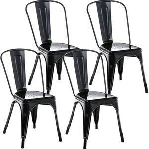 CLP Set van 4 Benedikt stoelen zwart - 312769