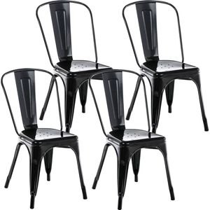 CLP Benedikt Set van 4 stoelen zwart