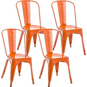 CLP Set van 4 Benedikt stoelen oranje - 312768