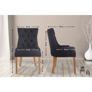 CLP Set van 2 eetkamerstoelen Aberdeen zwart - 313748