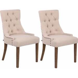 CLP Set van 2 eetkamerstoelen Aberdeen creme - 313758