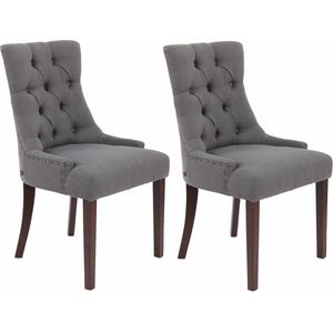 CLP Set van 2 eetkamerstoelen Aberdeen donkergrijs - 313764