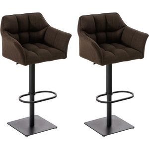 2er Set Barhocker Damaso Stoff schwarz braun