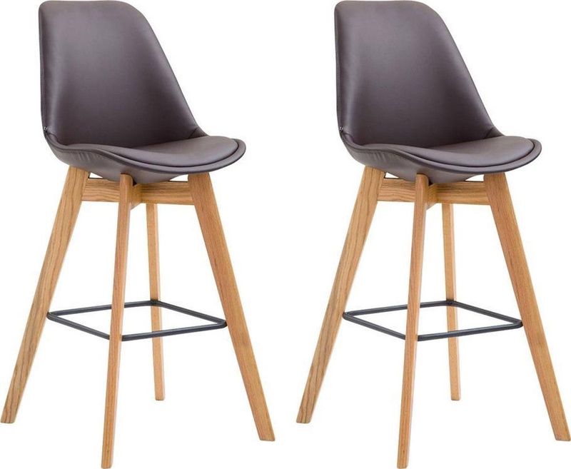 CLP Set van 2 barkrukken Metz kunstleer bruin/natura - bruin Polyester 315067