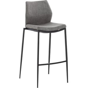 Barhocker Matola Stoff grau schwarz
