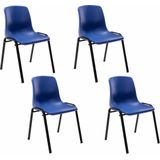 CLP Set van 4 stapelstoelen Nowra blauw - 316229
