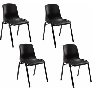 CLP Set van 4 stapelstoelen Nowra zwart - 316230