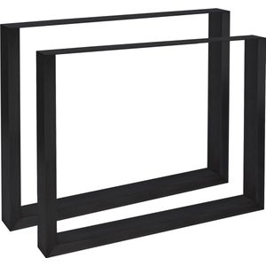 CLP Velden 2x Tafelpoten - Metaal - Vierkant - zwart 70 cm