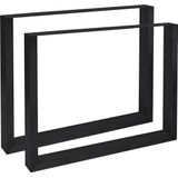 CLP Velden 2x Tafelpoten - Metaal - Vierkant - zwart 80 cm